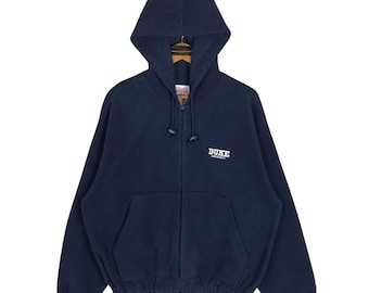 Sudadera con capucha vintage de polar de los Blue Devils de la Universidad de Duke (logotipo bordado)