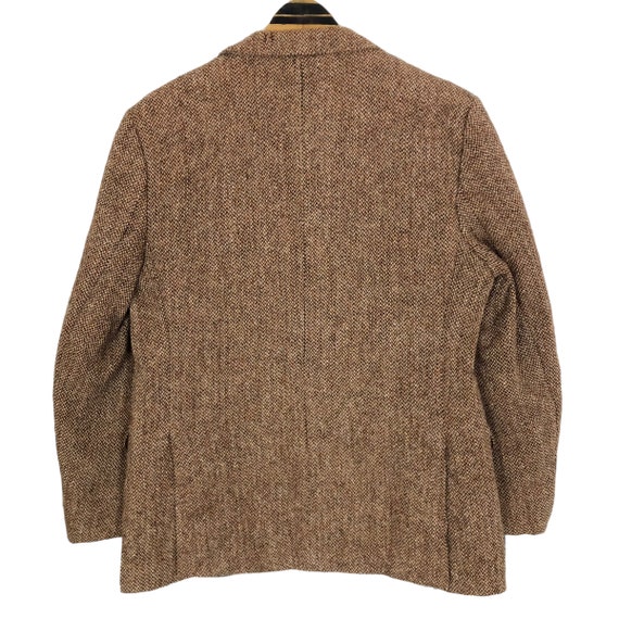 Veste Blazer Vintage Années 80 Harris Tweed 100% Laine - Taille L, Tissu Main Tissé, Occasion TB état