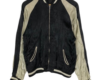 Vintage Lucky 13 Sukajan Jacket: Reversible Rayon Embroidered