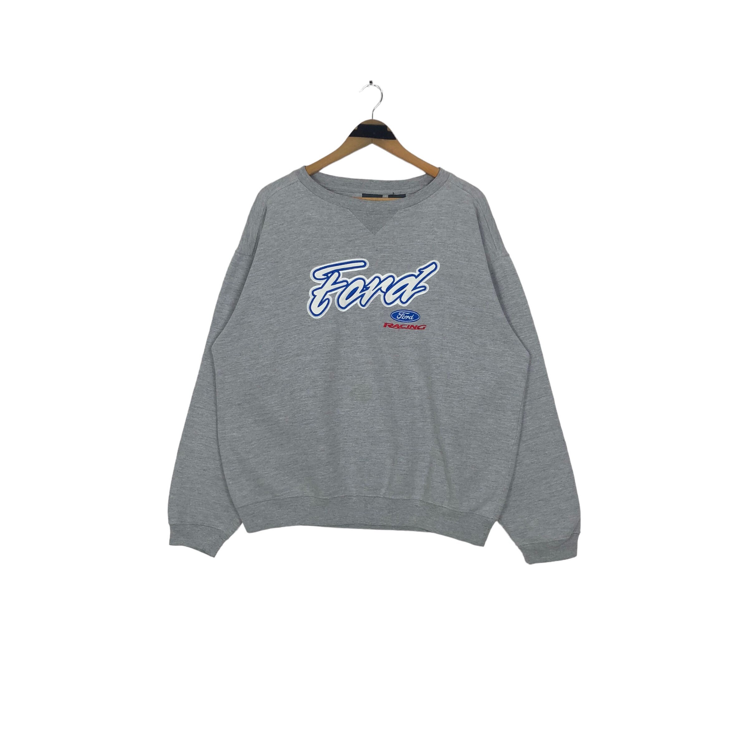 Vintage Ford Racing Crewneck Sweatshirt: Embroidered Big Logo 