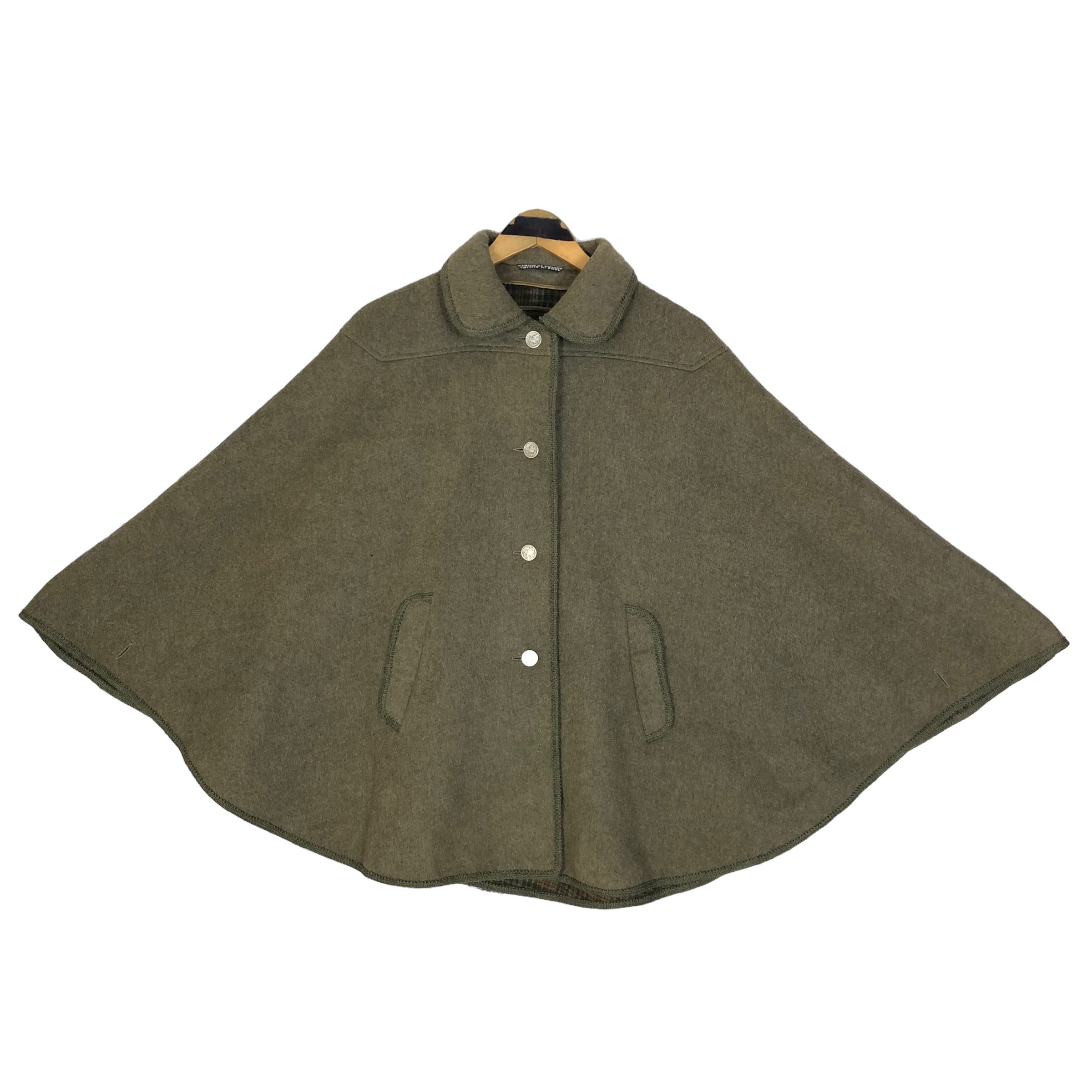 Vintage 90s Steinbock Himalaya Loden Cape Cloak Poncho Wool Vintage 90s Steinbock Himalaya Loden Cape Cloak Poncho Wool