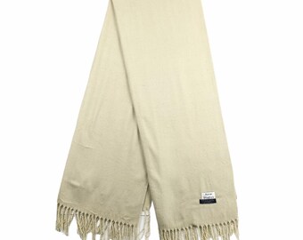 Acne Studios Cream Virgin Wool Sjaal - Tillverkad i Italien