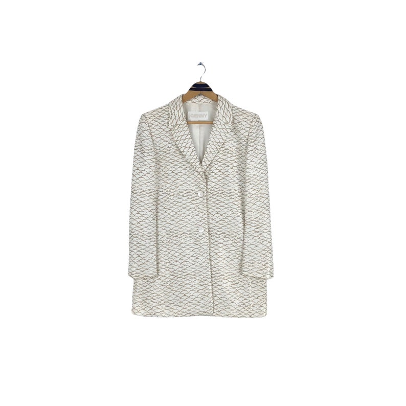 Genny Viscose Blazer Fish Scale Pattern Single Breasted Two Etsy