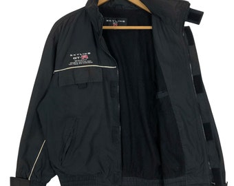 90s SKYLINE 日産 ナイロン ボンバージャケット 短丈 Tech 企業 Rare Vintage 90s Nissan Skyline GTR Jacket 90s JDM Nissan