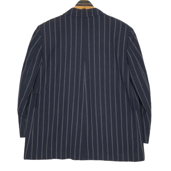 Veste Costume Atsuro Tayama Noir Rayures Verticales – Taille US 6 (EU 38) – Japon – Occasion TB