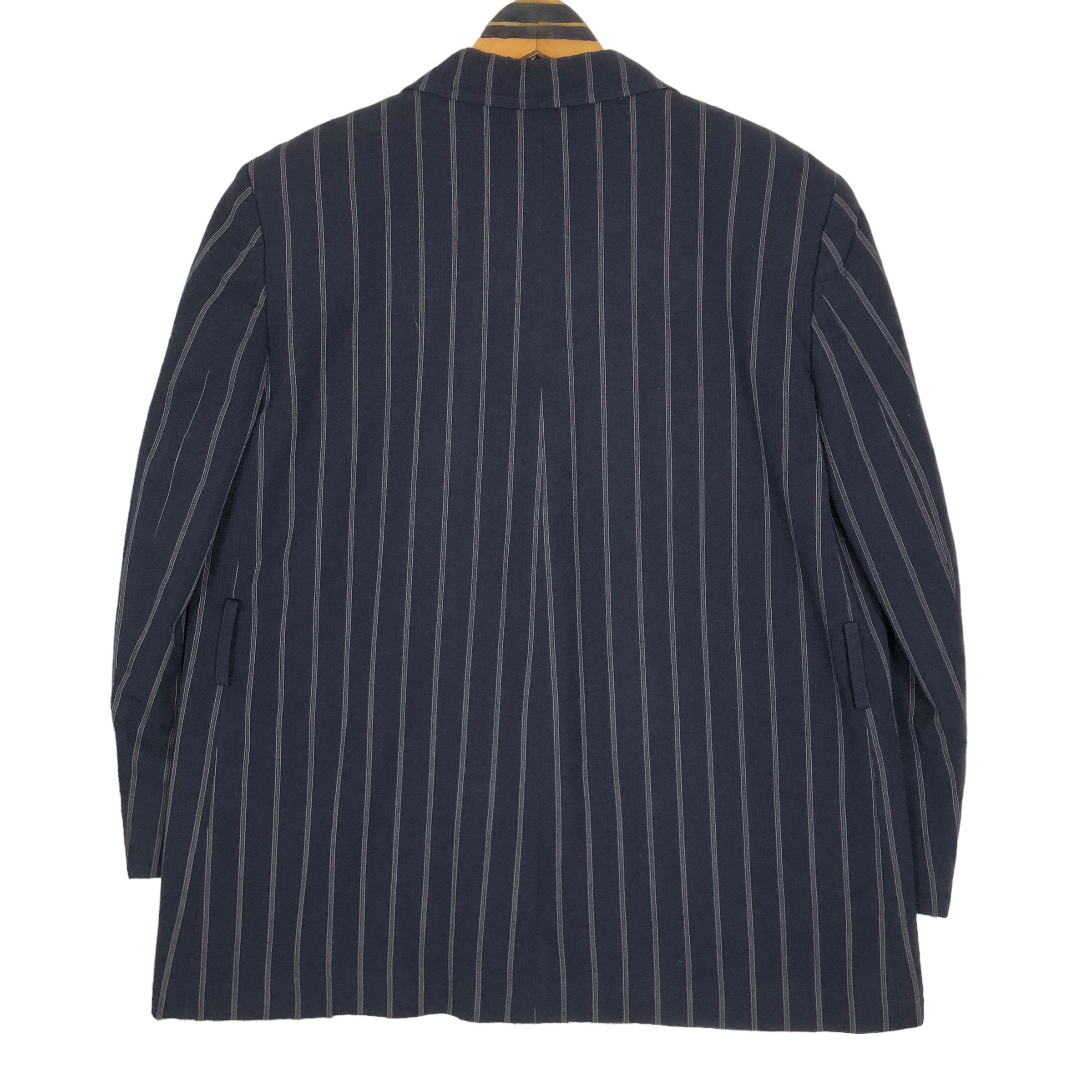 Vintage 90s Tricot Comme Des Garcons Wool Blazer - Striped Jacket