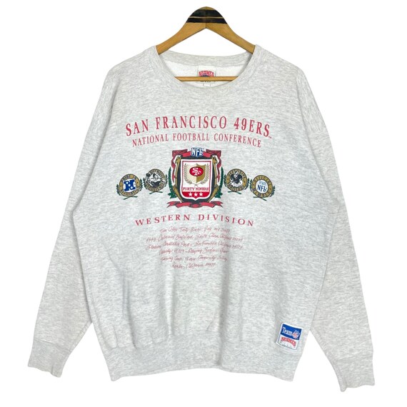 Vintage 90s San Francisco 49ers Sweatshirt: Nutmeg Mills Big Logo