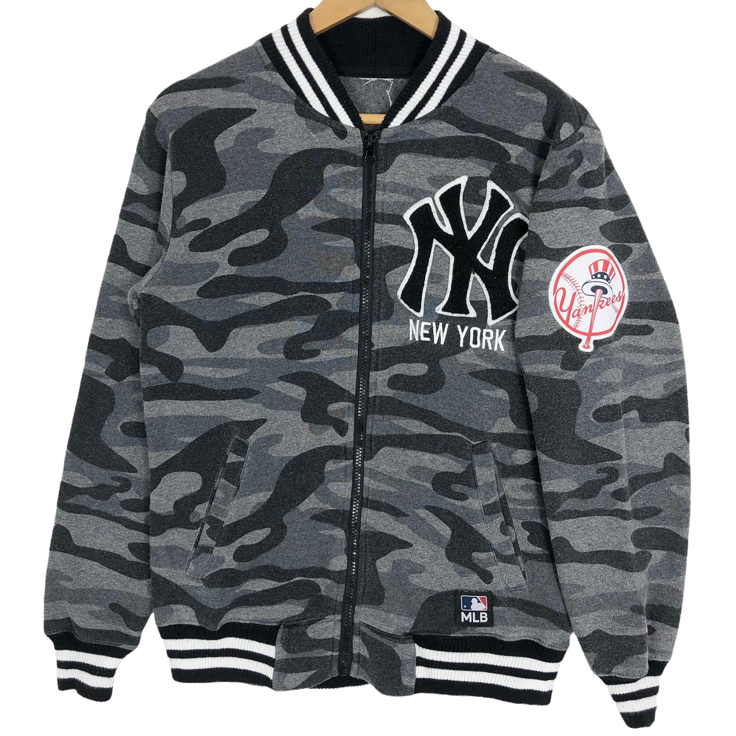 Vintage MLB New York Yankees Camouflage NY Yankees Varsity Jacket Sweater Full Zip Sweater Big Logo Embroidery Patches Streetwear Size S Etsy Israel