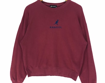 Kangol Crewneck Pullover Sweatshirt Big Logo Embroidery Casual Size M