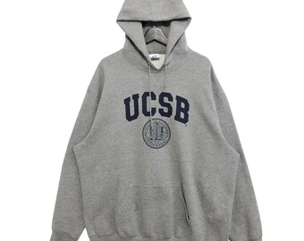 Vintage UCSB Hoodie: University of California Santa Barbara Grey Sweatshirt (XXL)
