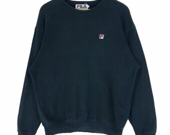 Sudadera vintage Fila con cuello redondo y bordado Fila Italia Casual Talla L