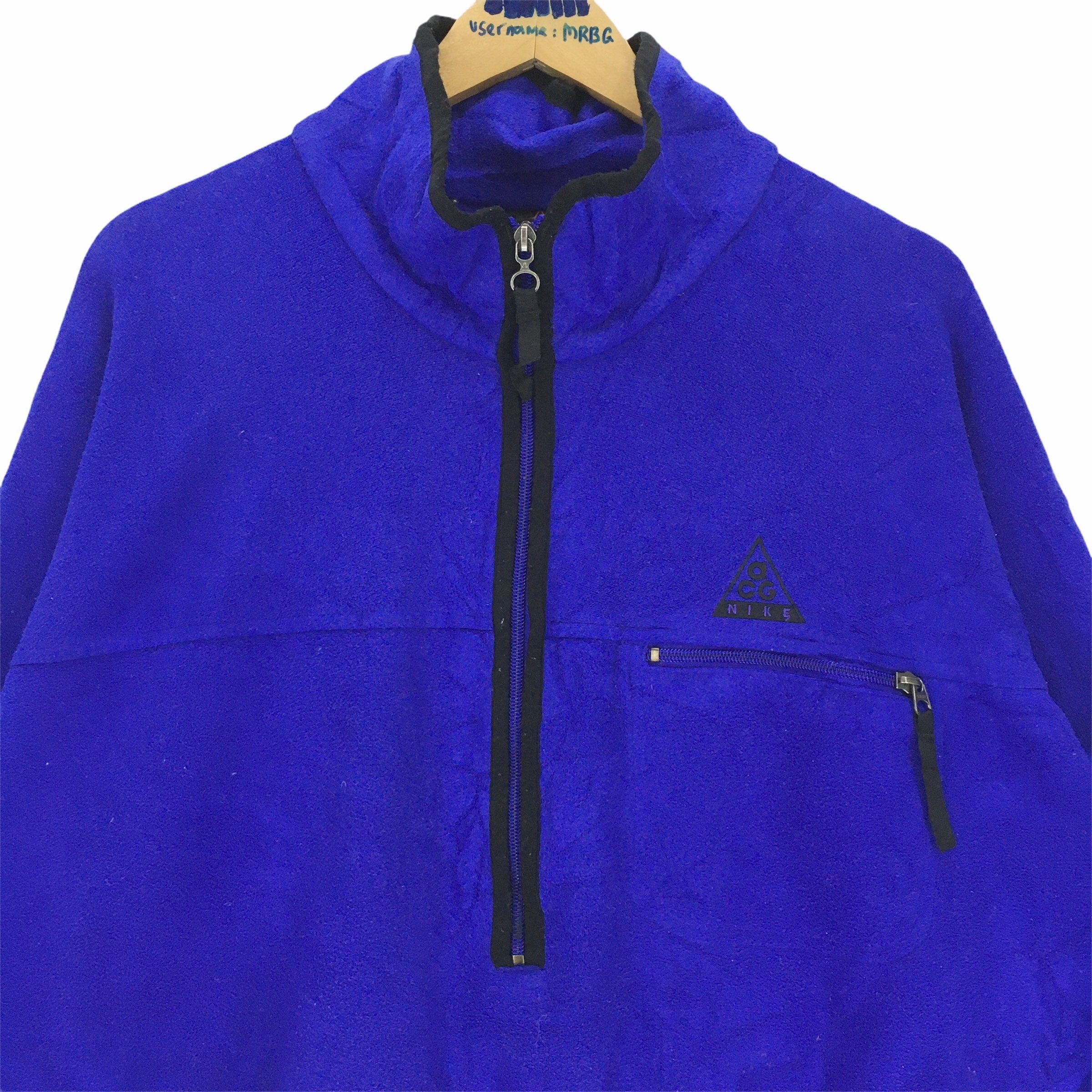 Vintage 90's Nike ACG Fleece Jacket Half Zipped Sweater Pullover