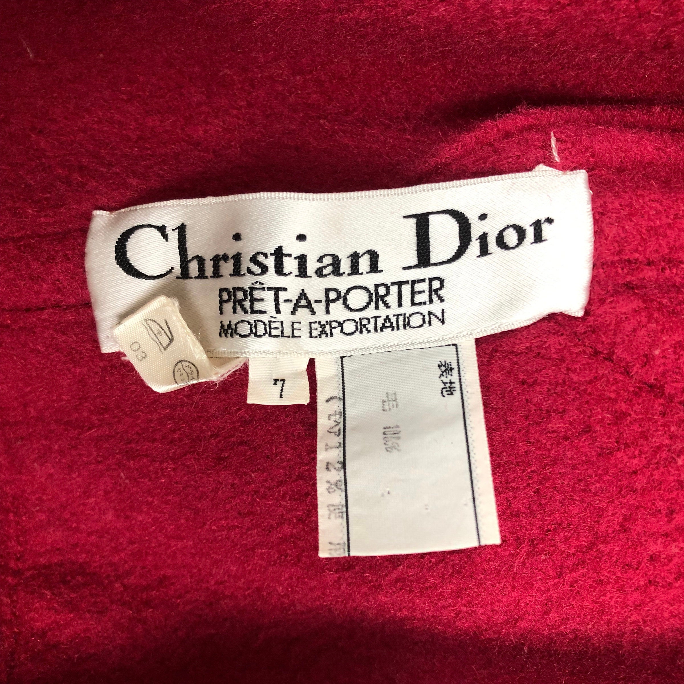 Vintage 80s Christian Dior Prêt-a-porter Modèle Exportation Wool 
