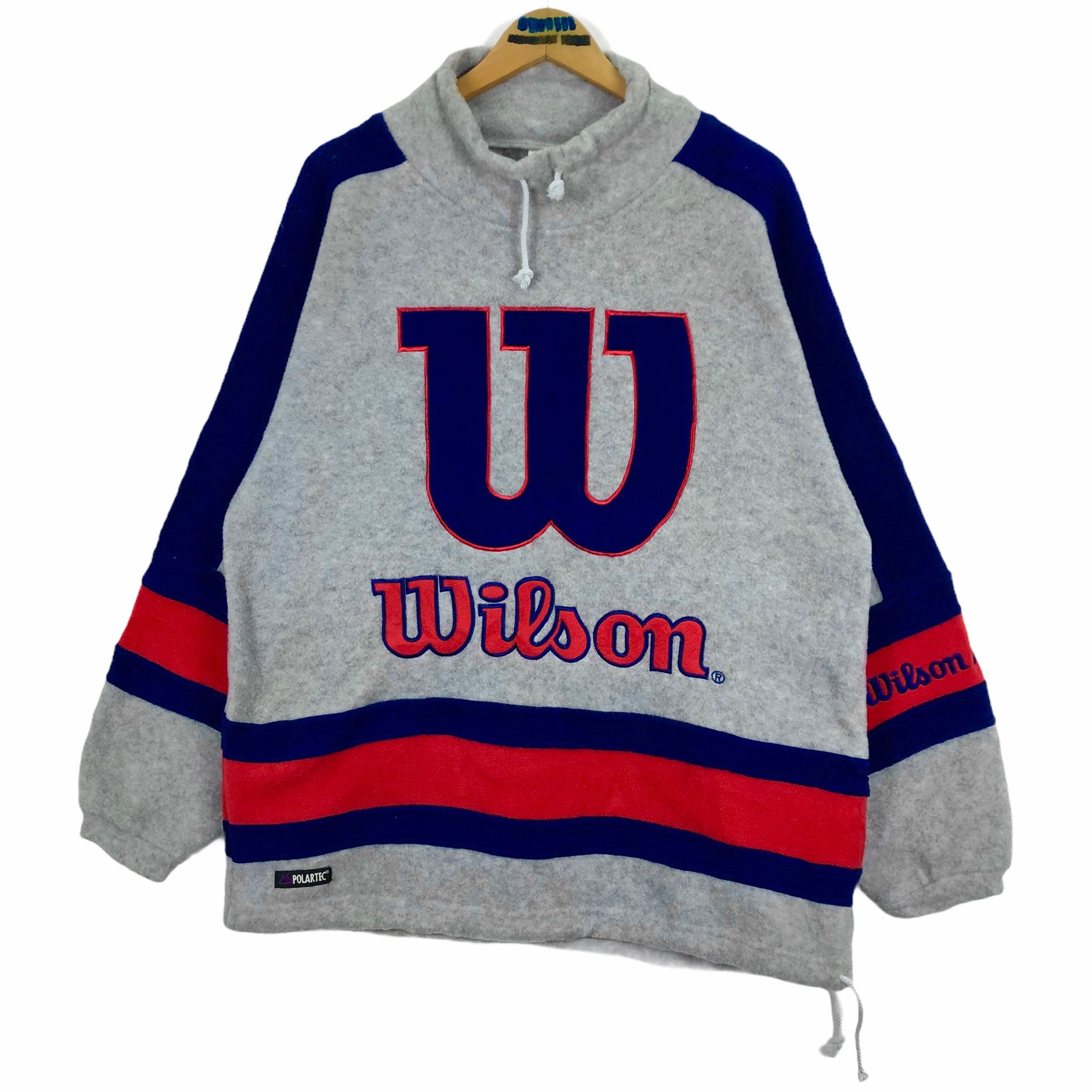 ヴィンテージ 90s ウィルソン ビッグロゴ刺繍 セーター ジャケット