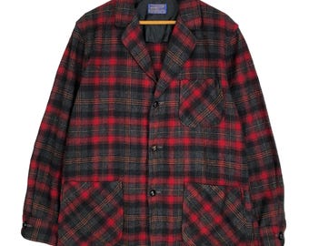 Vintage 90s Pendleton Wool Plaid Jacket: Tartan Checkered Streetwear (Size L)