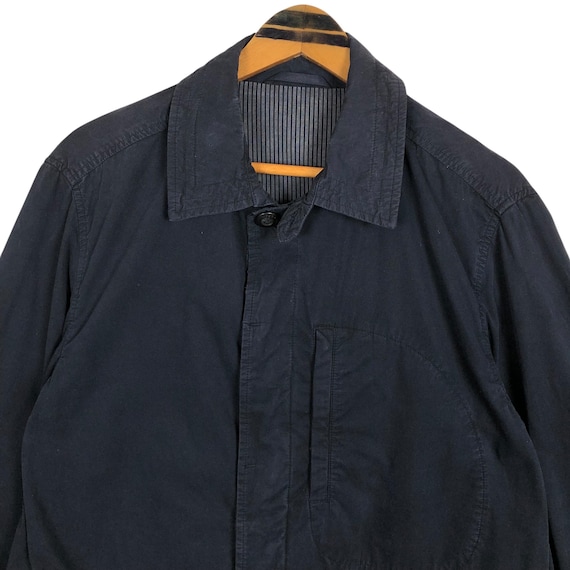 Vintage Zegna Sport Jacket Navy Military Style Light Jacket Made