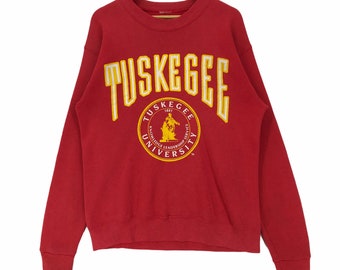 Vintage 90s Tuskegee University Golden Tigers Crewneck Sweatshirt Pullover Oversized Big Logo NCAA Collegiate Size L