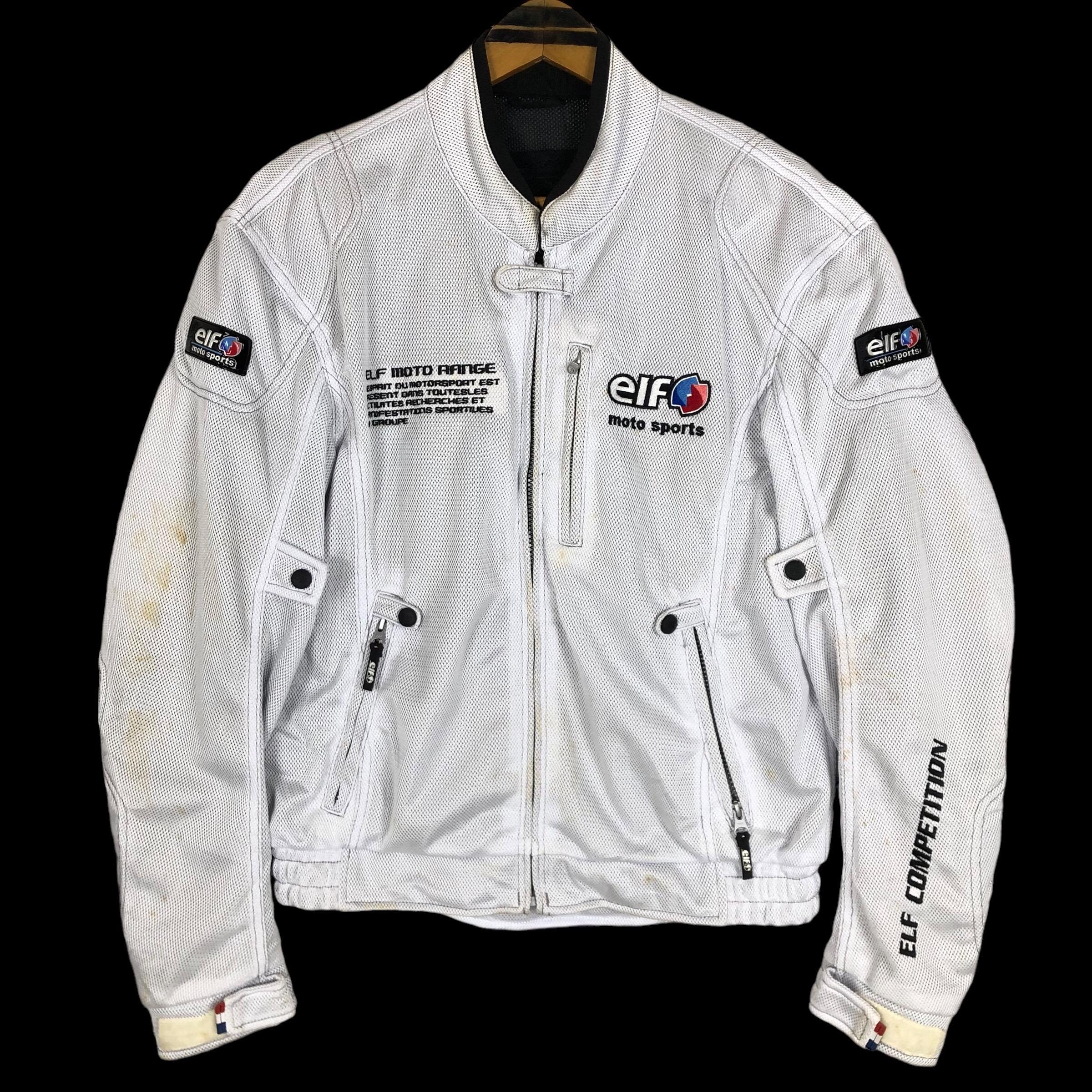 Vintage ELF Moto Sports Biker Jacket: Embroidered Logo, Size L - Etsy