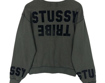 Stussy Tribe Japan Crewneck Quilted Sweatshirt Pullover Iron Stussy Tribe Japan Crewneck Quilted Sweatshirt Pullover Iron