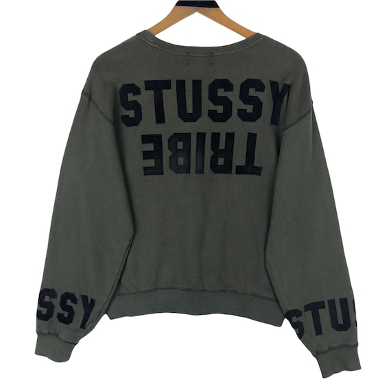 Stussy Tribe Japan Crewneck Quilted Sweatshirt Pullover Iron Stussy Tribe Japan Crewneck Quilted Sweatshirt Pullover Iron