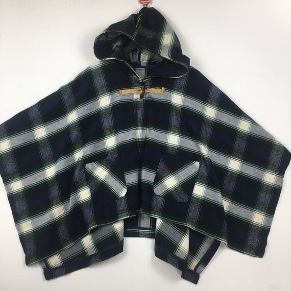 Vintage Checkered Poncho