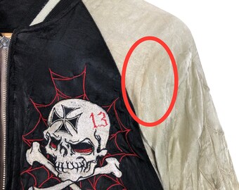 Vintage Lucky 13 Sukajan Jacket: Reversible Rayon Embroidered