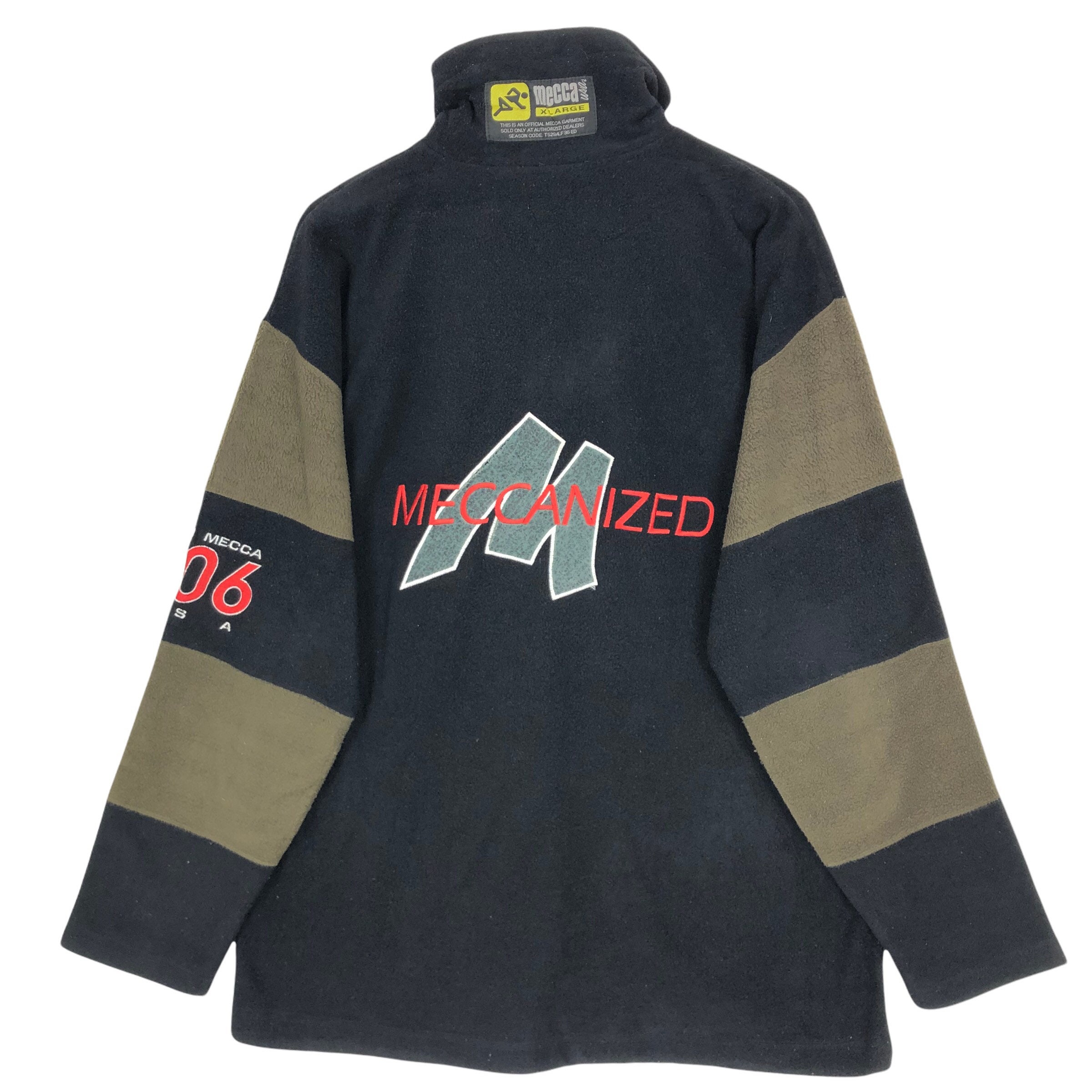 Vintage 90s Mecca USA Mock Neck Fleece Sweater Half Zipped - Etsy 日本