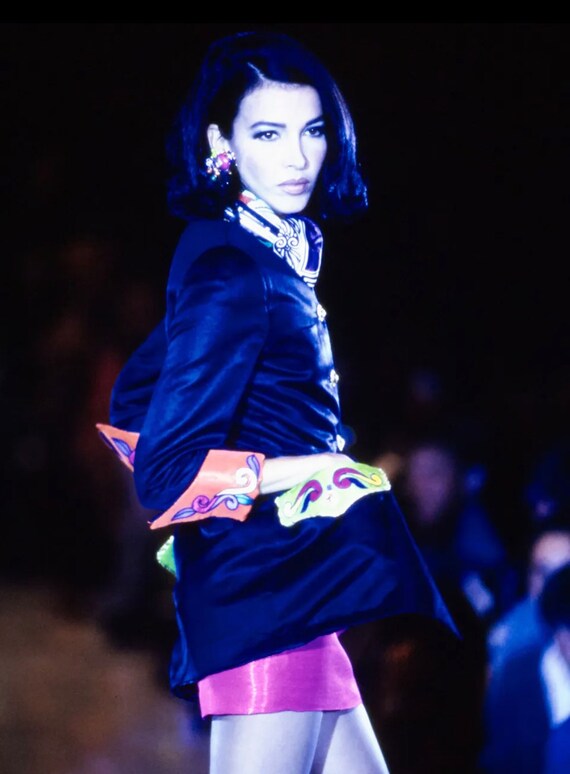 Vintage 90s Gianni Versace Couture 1991 S/S Colourful Baroque Cuff  