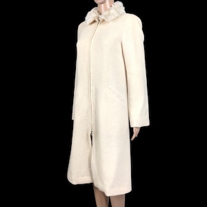 Vintage Agnes B Wool Overcoat Jacket, 90s Minimalist Full Zip Long