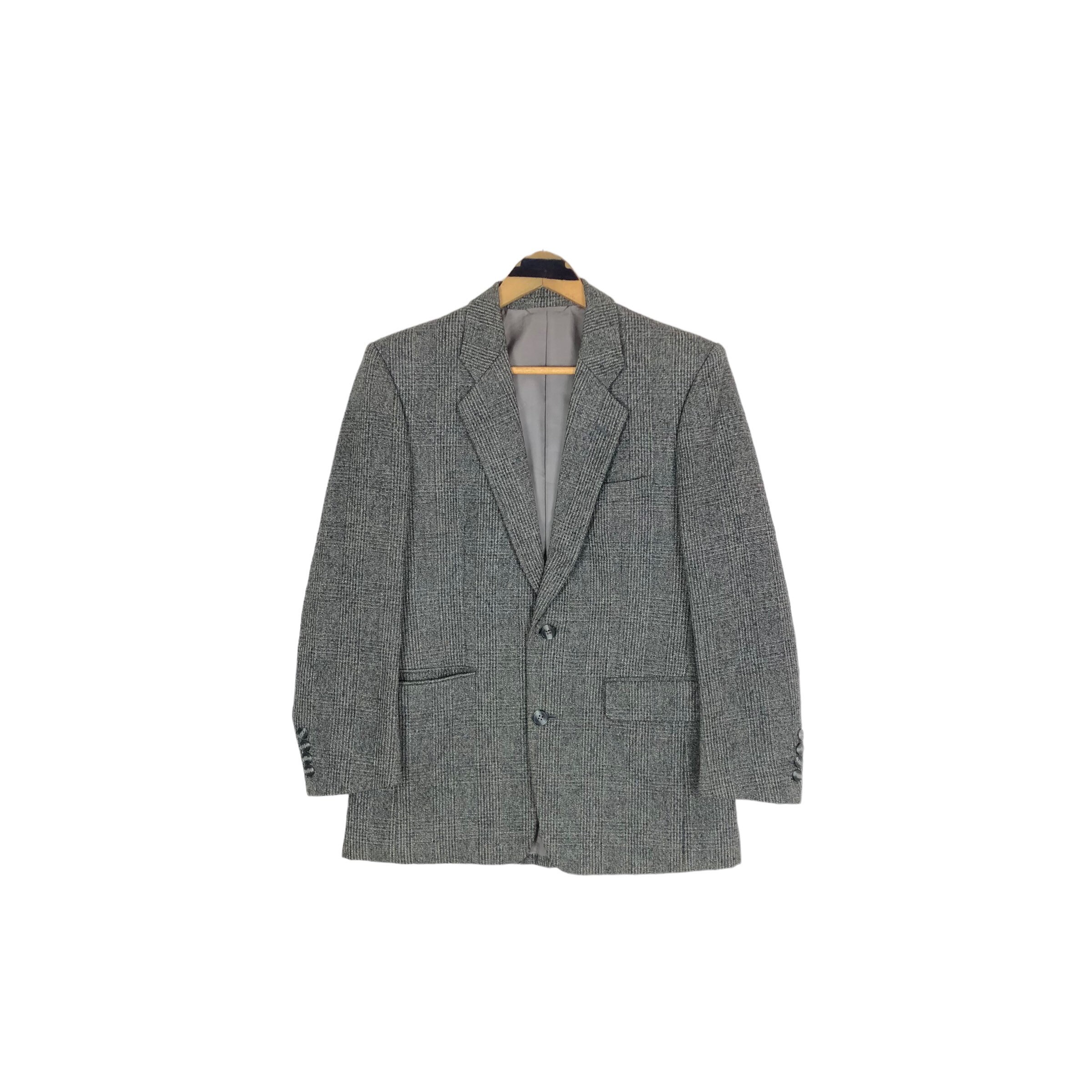 Vintage 90s Christian Dior Wool Blazer: Plaid Glen Check, Size S