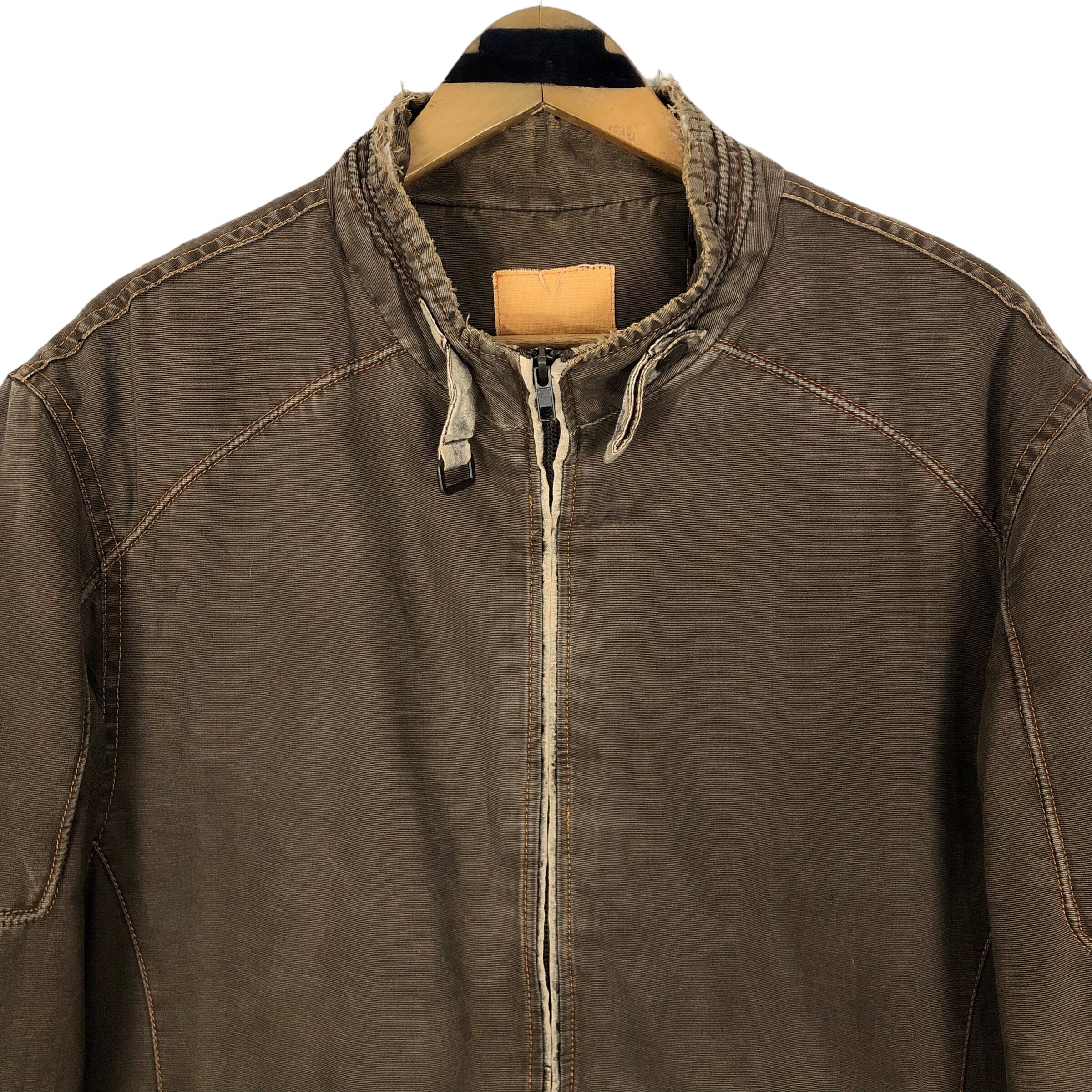 ジャケット・アウター Vintage Remake - Short Military Jacket Vintage 90s Upcycled Military Half-zip Jacket | Olive Green