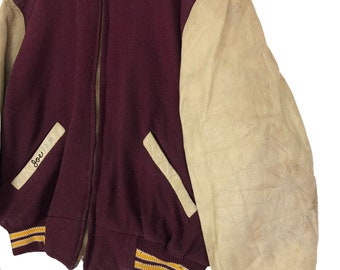 Vintage 40s 50s Loyola Academy College Wool Varsity Jacket