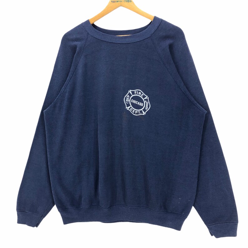 Vintage Chicago Fire Department Hanes Crewneck Sweatshirt Pullover Oversized Size XL