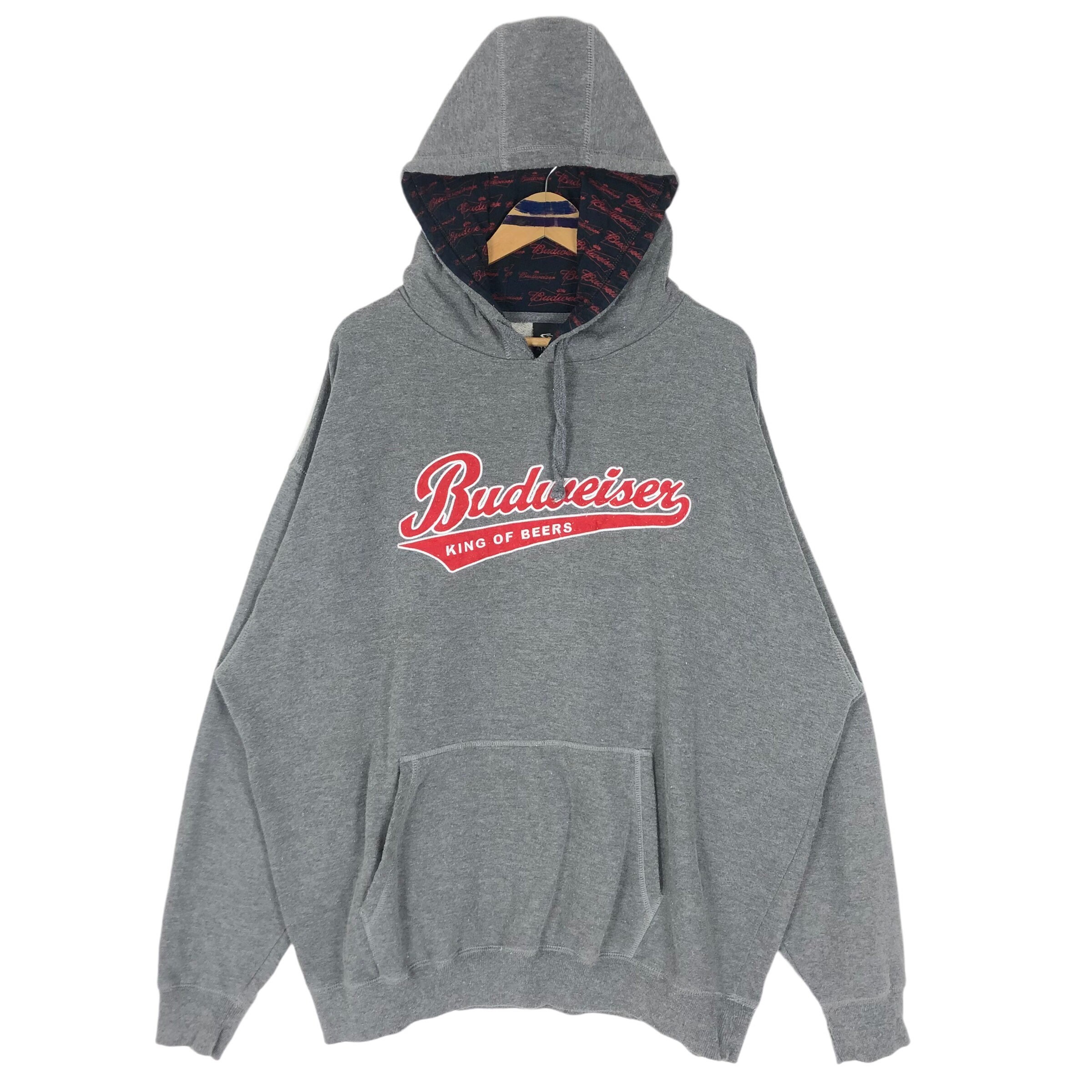 Vintage Budweiser Hoodie: Embroidered Big Logo Pullover Sweatshirt 