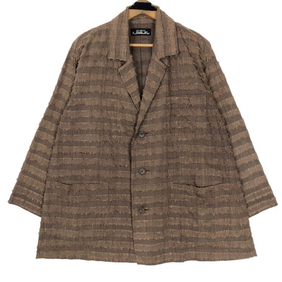 Vintage Issey Miyake Wool Jacket: 1992 A/W Hairy Mesh, Size L