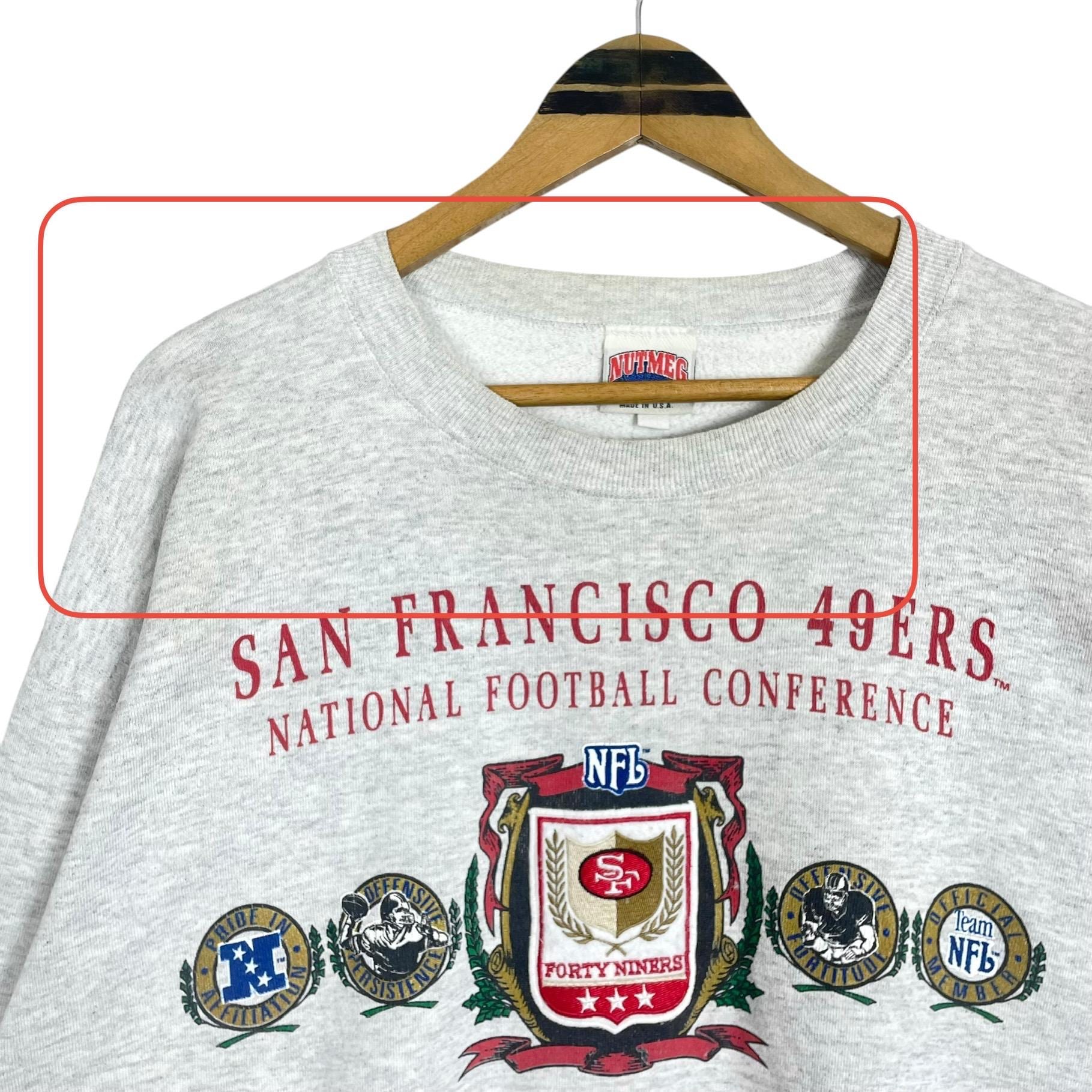 Vintage 90s San Francisco 49ers Sweatshirt: Nutmeg Mills Big Logo