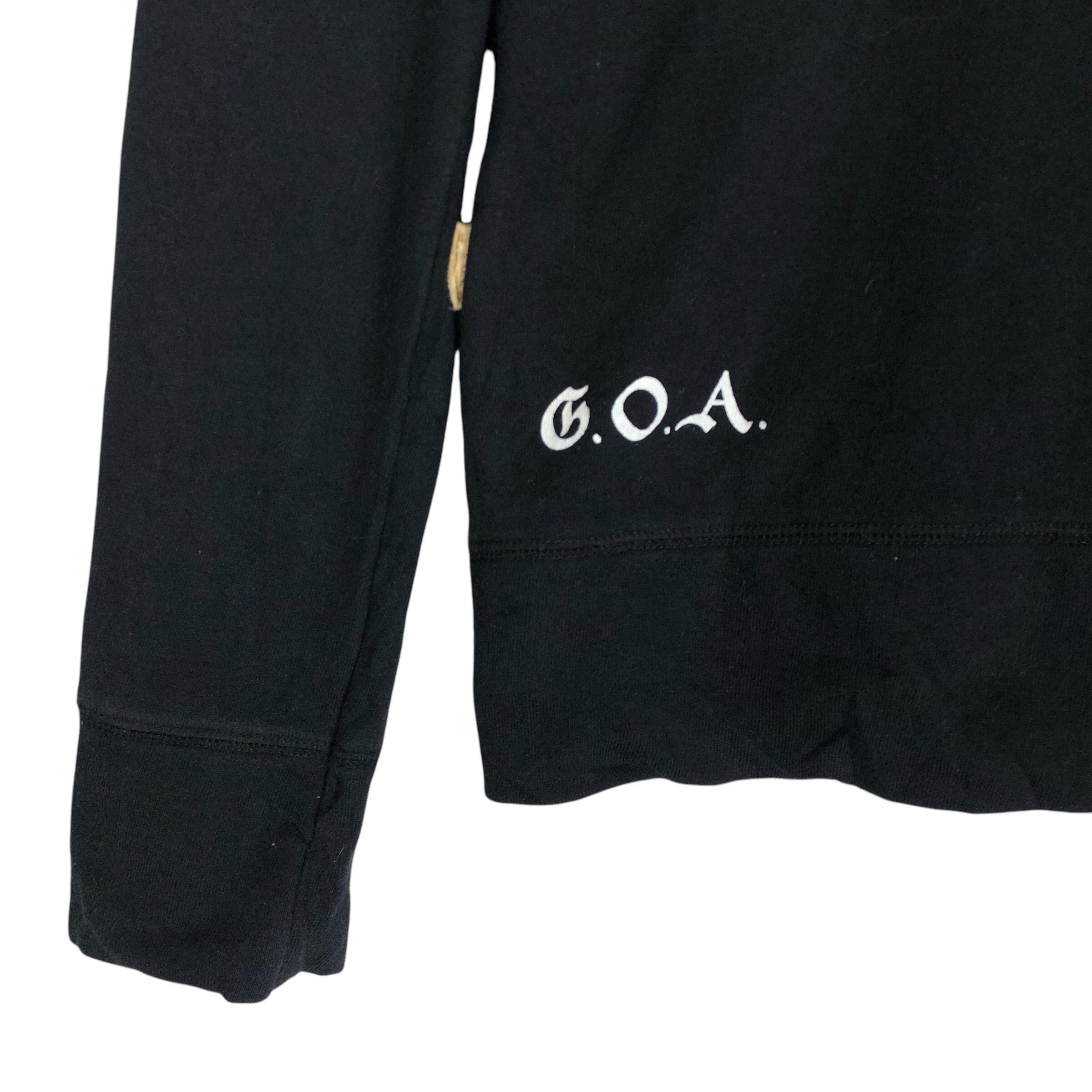 Vintage GOA Distressed Black Zip-up Hoodie - Punk Goth Streetwear 