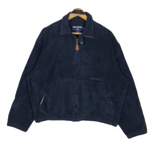 90s POLO SPORT Ralph Lauren カデットコートネイビー Vintage 90s Polo Sport Ralph Lauren Fleece Jacket - Embroidered