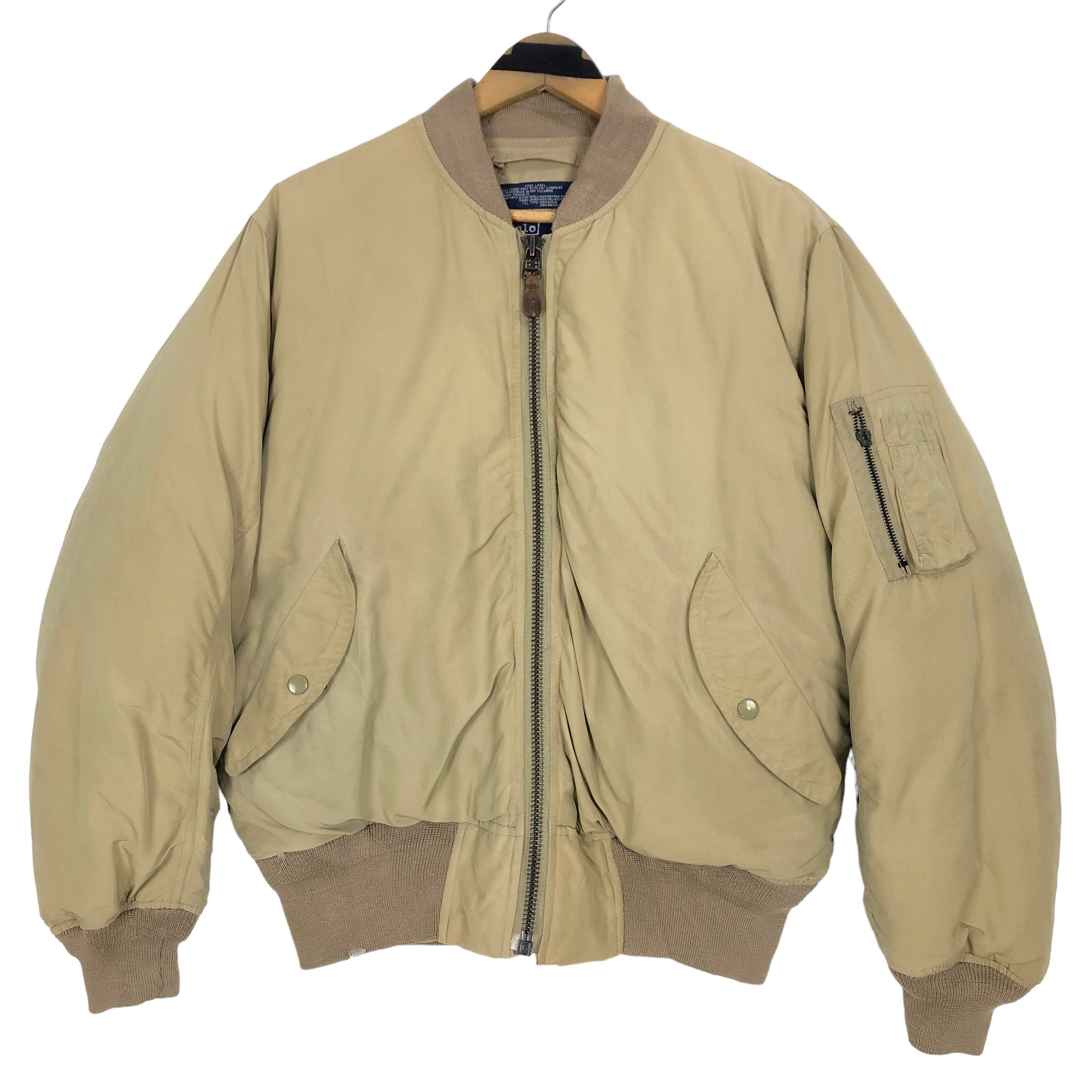 Vintage 90s Polo by Ralph Lauren Down Filled Bomber Jacket Full