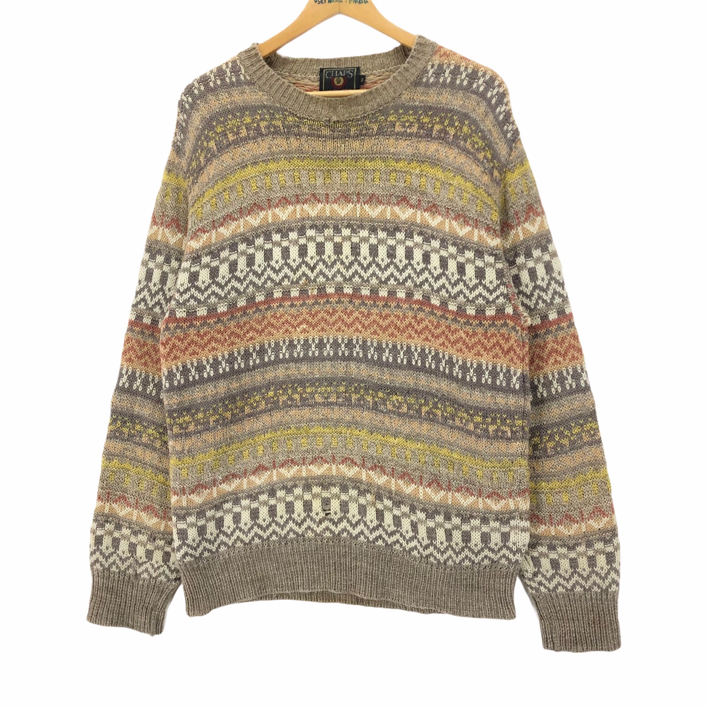 Vintage 80s Chaps Ralph Lauren Knitted Sweater Knitwear Pullover Crewneck Navajo Style Polo Ralph Lauren Size M