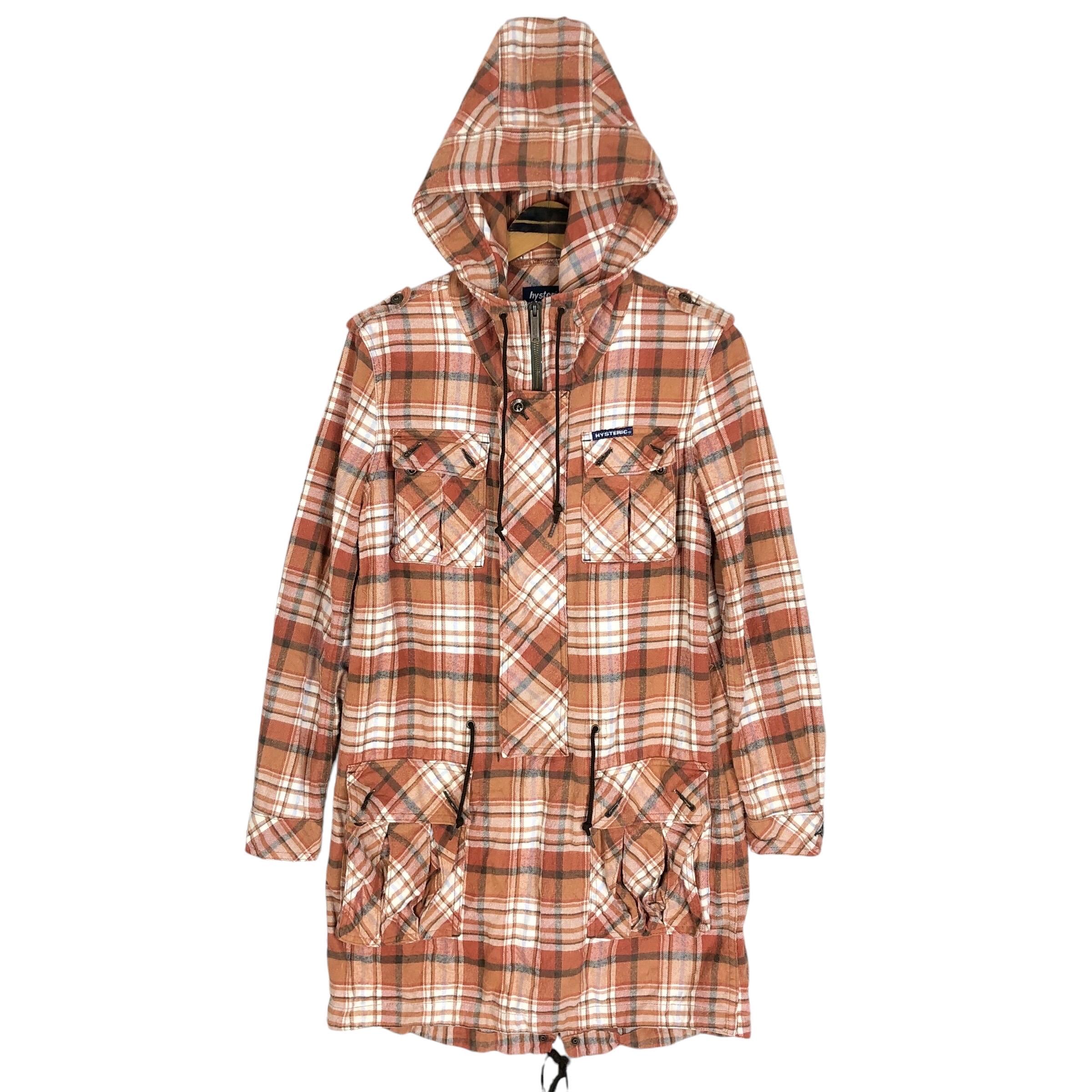 Vintage Hysteric Glamour Hooded Fishtail Parka Tartan Light Jacket 