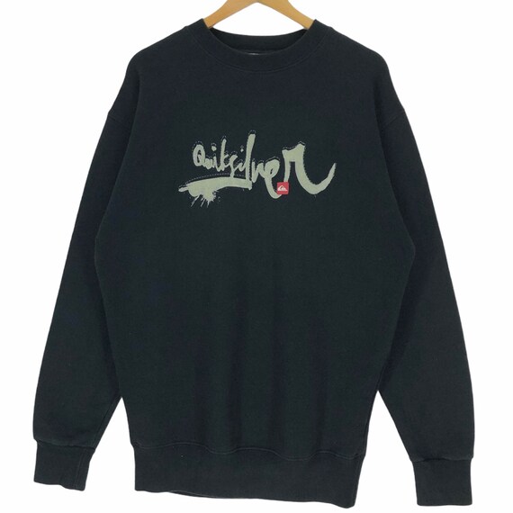 Quiksilver Crewneck Sweatshirt Pullover Big Logo Embossed 