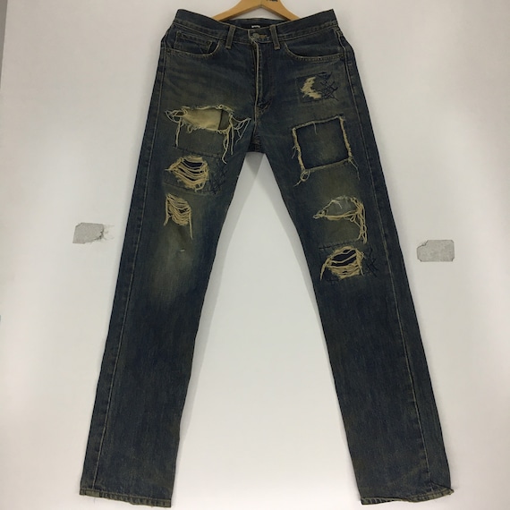 Vintage Beams Distressed Ripped Jeans - image 1