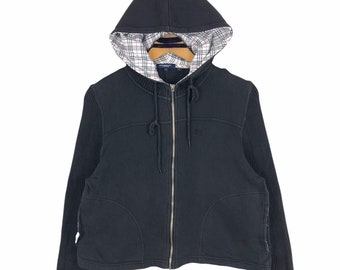 *Burberry Gray Hooded Zip Up Jacket Small