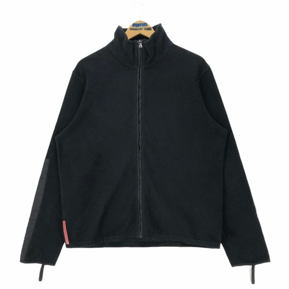 Prada Fleece Zip Up Sweatshirt With Thumb Loop Full Zip Luxury | Etsy