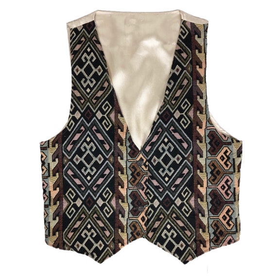 Vintage 90s Vest Aztec Navajo Pattern 