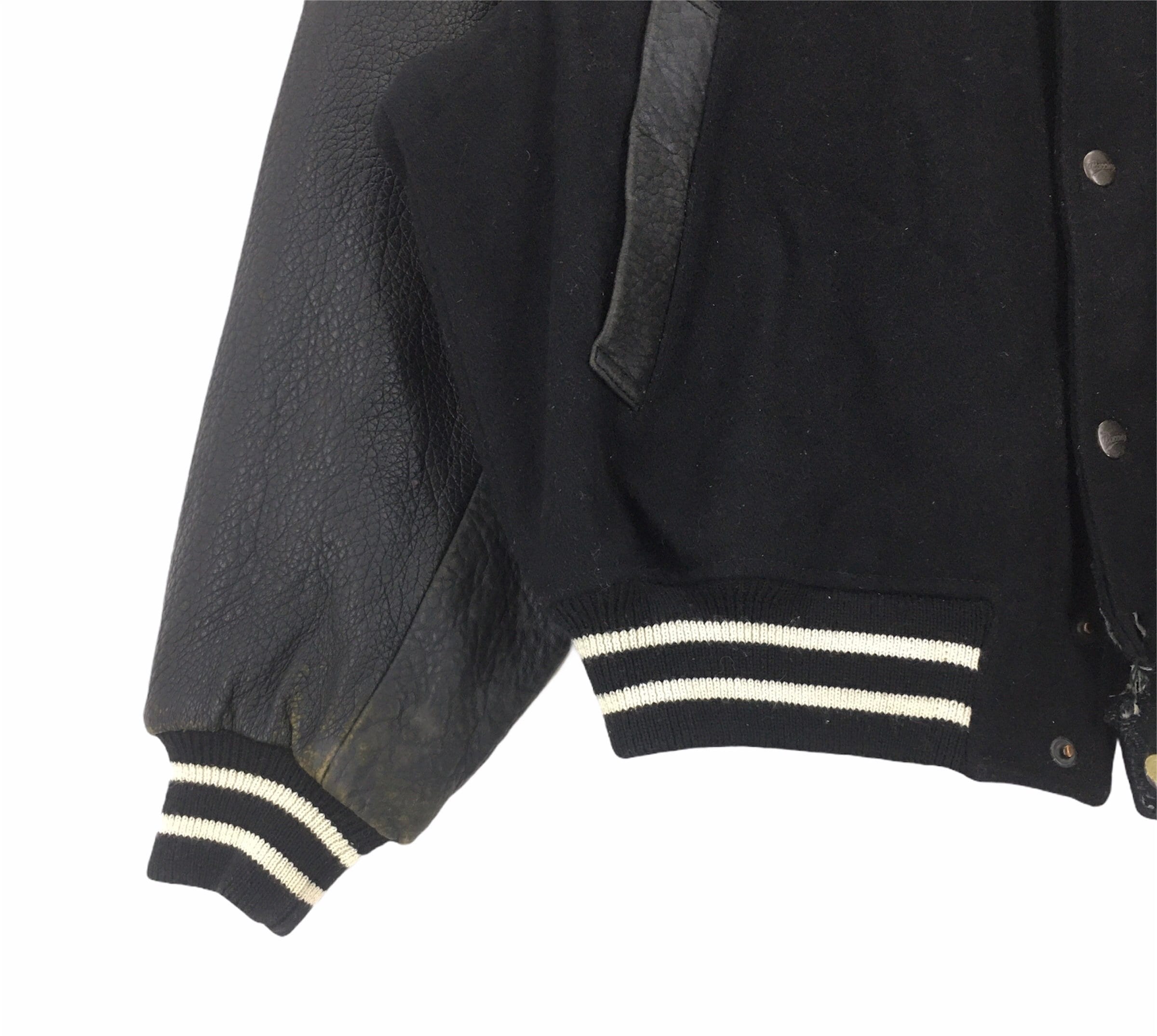 Buy Vintage 90s Paccino Varsity Wool Mix Sleeve Leather Jacket Online in  India 