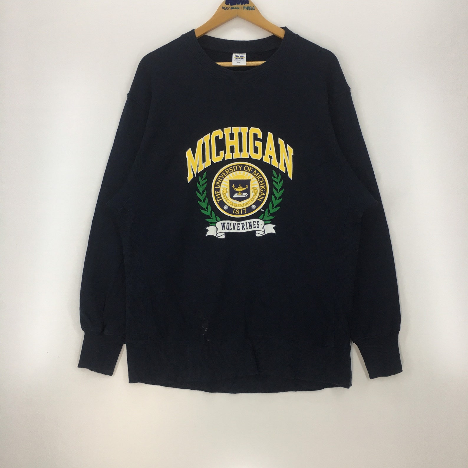 Vintage University of Michigan Crewneck Sweatshirt NCAA Collegiate - Etsy