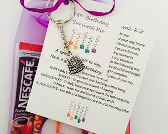 Female Birthday Survival Gift Kit With Keyring Gift//Present C