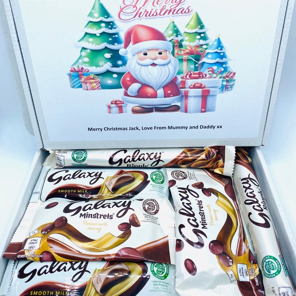 Personalised Galaxy Chocolate Hamper – Birthday Gift Box – Caramel, Hazelnut, Milky